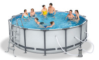 HydroForce™ Pro Max Round Steel Frame Swimming Pool, 15-ft x 48-