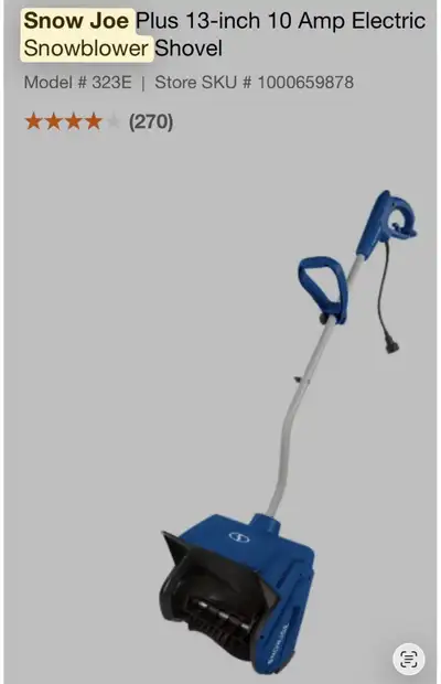 NEW LOW PRICE!!  SnowJoe Electric Snow Shovel., View more