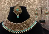 Desi party wear set kundan jewellery