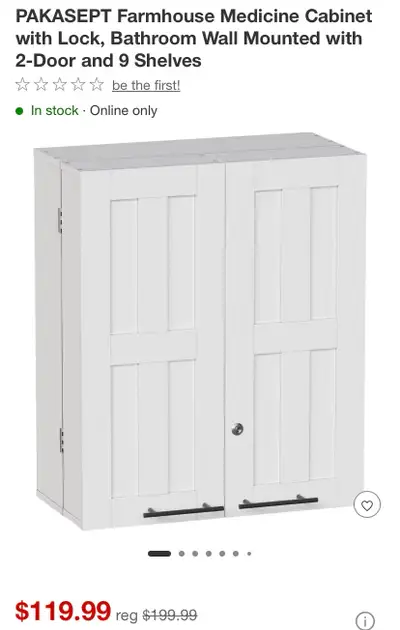 New Farmhouse Medicine Cabinet with Lock Bathroom Wall Cabinet, View more