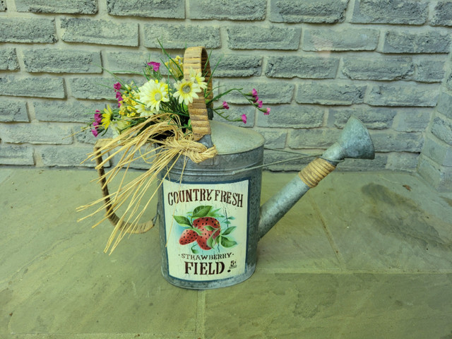 Stainless Steel Watering Can Decor in Arts & Collectibles in Oakville / Halton Region