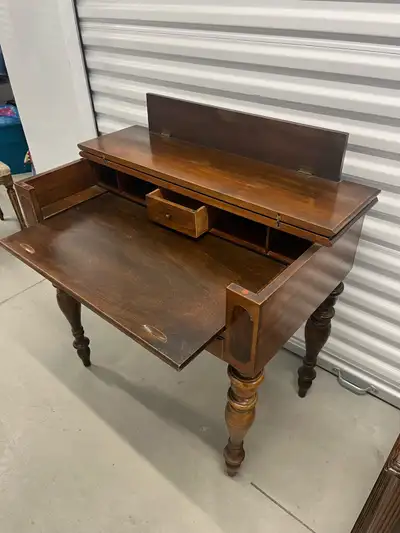 Antique Flip-Top Writing Desk, View more