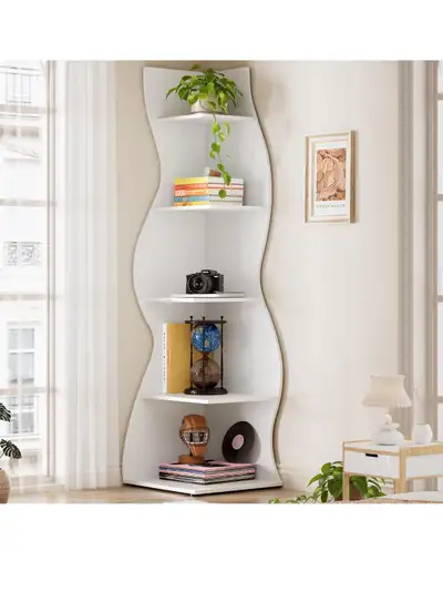 Corner Shelf, 5-Tier Bookshelf Display Shelves Rack, 70 Inch Tal, View more