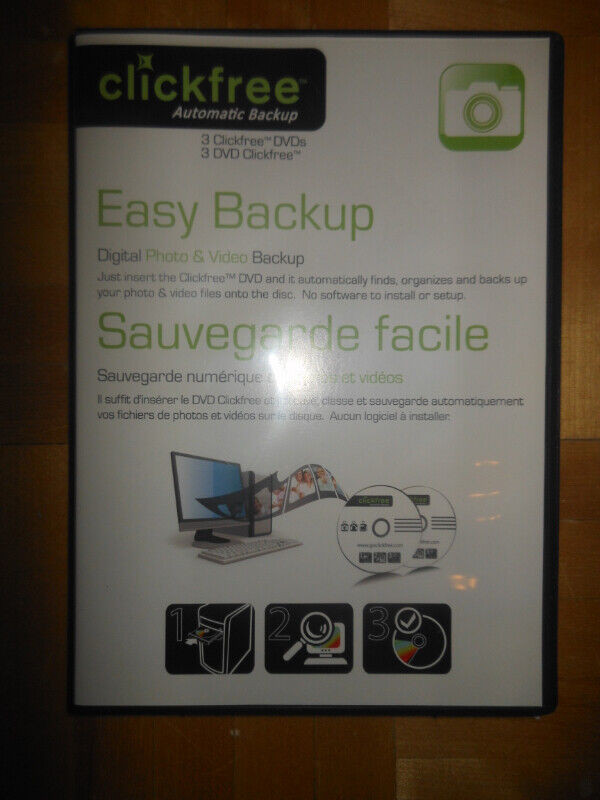 Clickfree EASY BACKUP Automatic Digital Photo & Video Backup dans Cartes-mémoires et clés USB  à Ville de Montréal