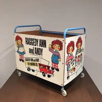 1960s Raggedy Ann and Andy Toy Moving Co. Toy Cart, View more