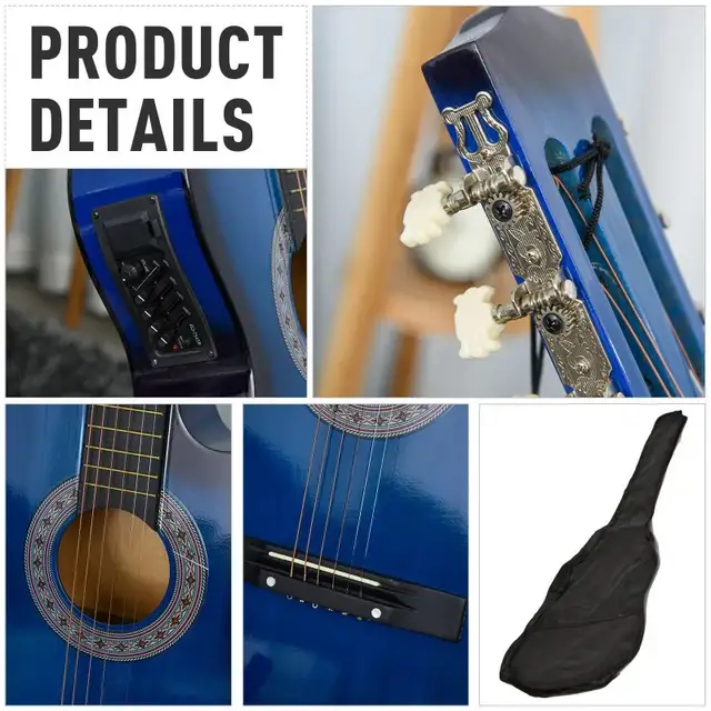 Premium gloss 38" Full Size Classical Acoustic Electric Guitar  in Guitars in Markham / York Region - Image 6