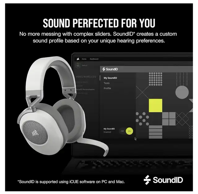 Corsair HS65 Wireless Gaming Headset - Low-Latency - White  in Speakers, Headsets & Mics in Markham / York Region - Image 4