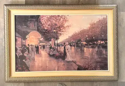 Tableau d’une scène parisienne de l’époque 1900, View more
