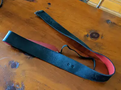 Highland black leather belt, View more