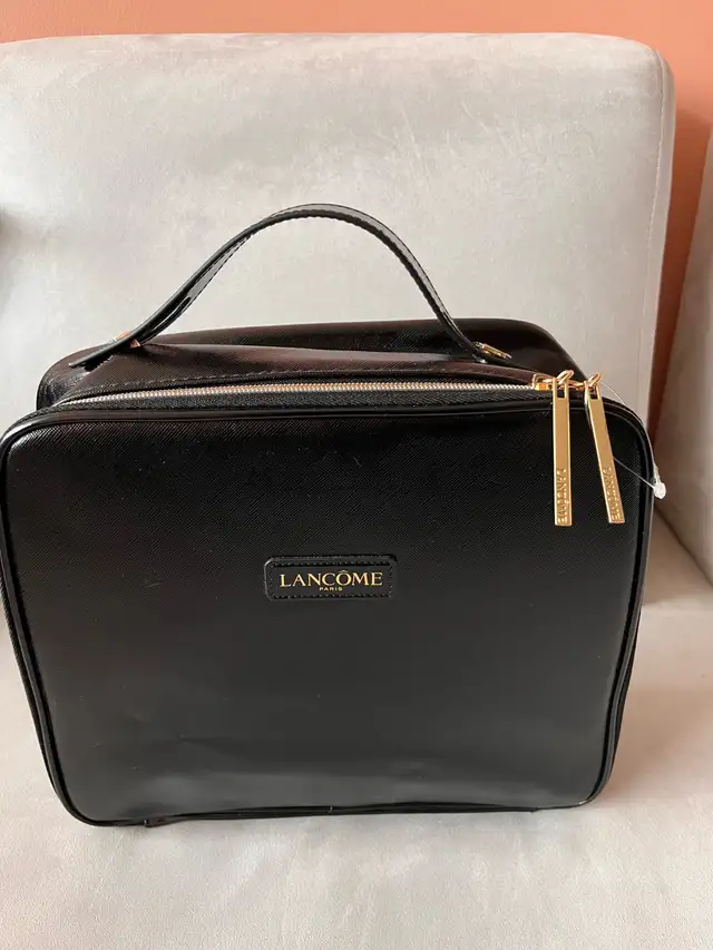 Lancôme Black Cosmetic Bag Makeup Travel Case 11-inch