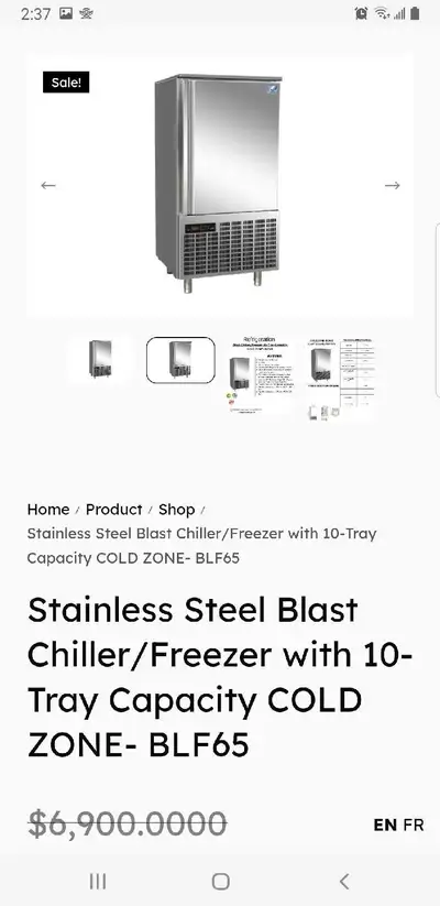 Stainless Steel Blast Chiller/Freezer with 10-Tray Capacity COLD, View more