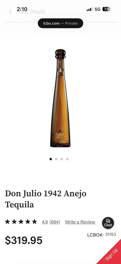don julio 1942 sealed bottle, View more