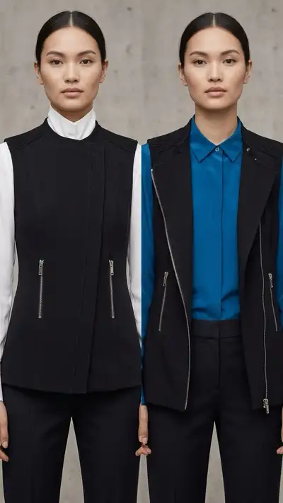 BABATON Sleeveless Zip-Front Moto Vest Jacket size 4, View more