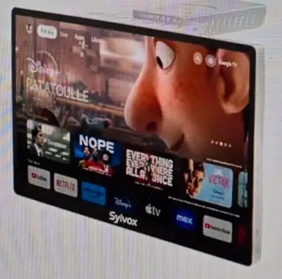 Sylvox Small TV, Kitchen TV Smart Google TVs, 15.6 inch 1080P Under Cabinet Television flip up & Dow...