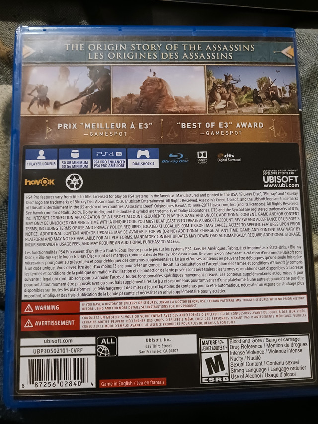 Assassin's Creed Origins PS4 in Sony Playstation 4 in City of Halifax - Image 2