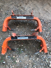 Pair of steel brackets which are used to build custom scaffoldin