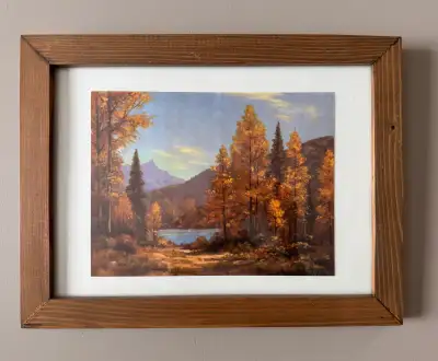 Roland Gissing print, framed and ready to hang, with dimensions of approximately 12 inches by 15.75...