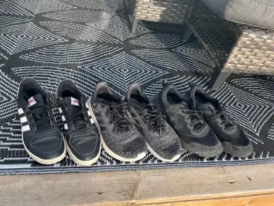 3 pairs of Adidas and Under Armour shoes with little wear, View more