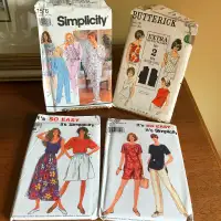 Group of 4 Vintage 1960s-90s Sewing Patterns Women's Clothing