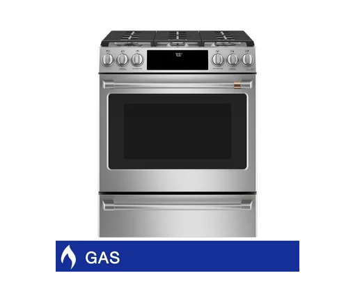 GE-Café 30"GAS stove-STAIN/STEEL-Slide In-brand new-$2499-NO TAX in Stoves, Ovens & Ranges in City of Toronto - Image 2