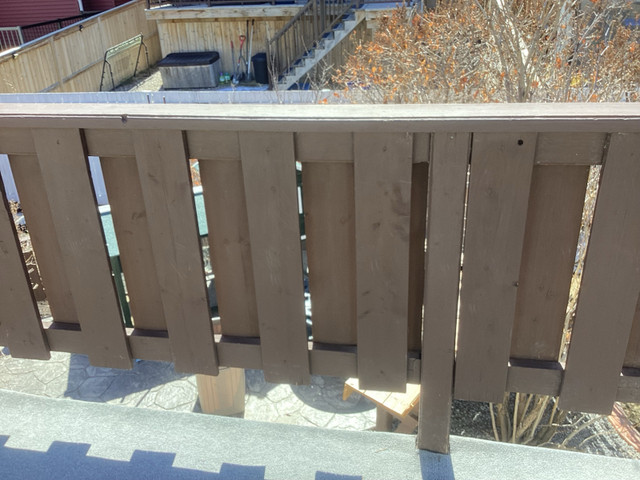 Upper deck post(cedar) 36-40” & railing. 18 foot wide by 12 foot in Decks & Fences in Calgary - Image 3