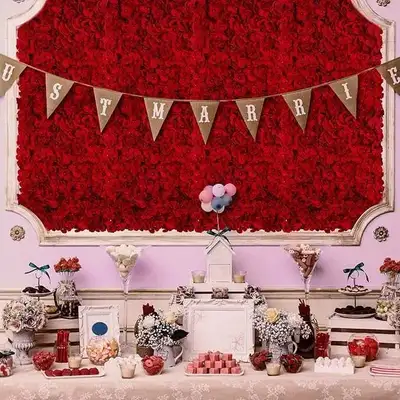 Flower Wall Panel Backdrop Decor: Blosmon Red, View more