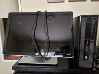 HP ProDesk 400 G1 SFF Desktop PC + W2207H Monitor Combo Computer