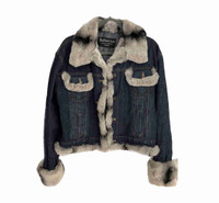 Fur denim jacket