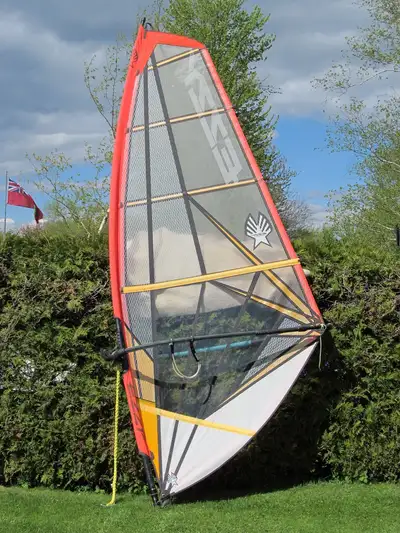 wind surf surfer surfing windsurf windsurfer windsurfing sailboard sail board This Ezzy wave sail is...