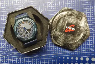 Casio G Shock GM2100 metal Navy digital/analog watch, View more