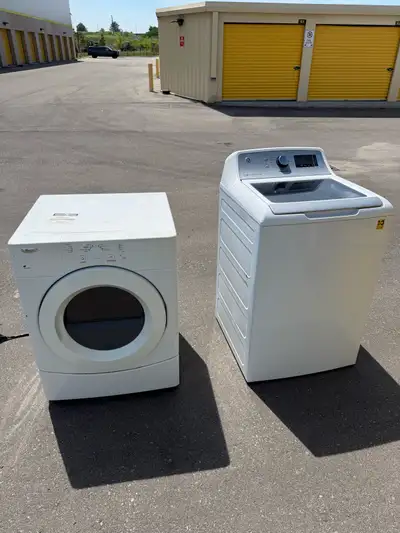 Whirlpool Electric Dryer and GE Top Load Washer, View more