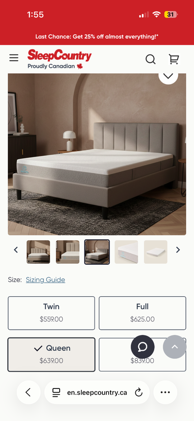 Sleep Country Bloom Mist Memory Foam Mattress, View more