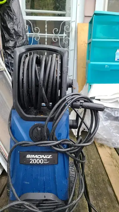 Selling a Simoniz 2000 PSI electric pressure washer. It's in good working condition. But need one wa...