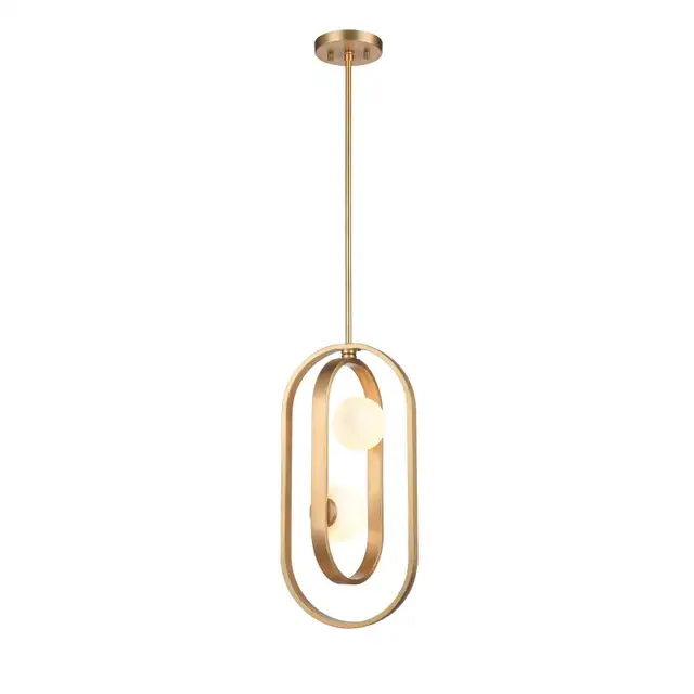 DVI Atwood Gold Two Light Pendant DVP45019 in Indoor Lighting & Fans in Oakville / Halton Region - Image 2
