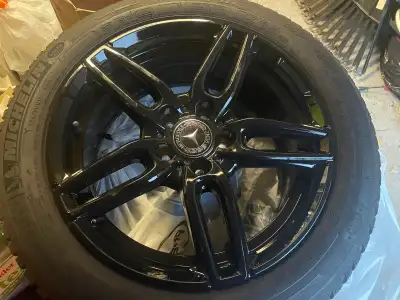 Winter tires and rims: Four 225/50r17 2020 Michelin Alpin 17 inch run flat, 5x112 bolt pattern, 66.5...