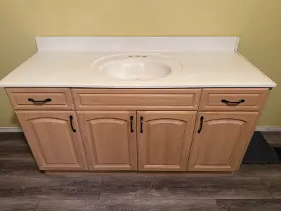 58” Bathroom Vanity with Sink Top – Great Condition, View more