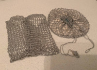 Antique Victorian? DRAWSTRING BAG & FINGERLESS  GLOVES