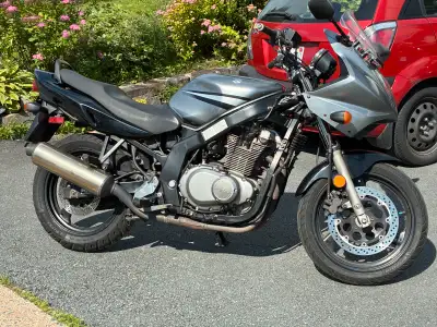 Garage-kept 2007 Suzuki GS500F. Low km. MVI good to July 2026. Good tires and ready to ride. Regrett...