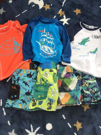 Boys 12-18 months swim tops and shorts