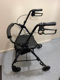 Carex step'N rest aluminium rollator walker with seat