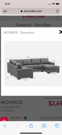 Big  sectional sofa Structube need gone ASAP
