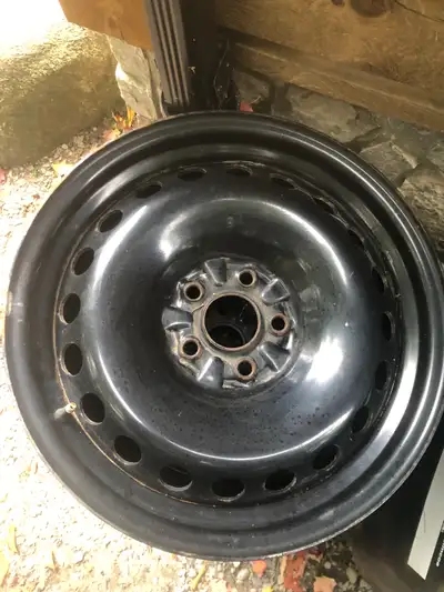 Next to new steel rims. 5x120mm bolt pattern. Used on a number of GM vehicles. Wheels were off a GMC...