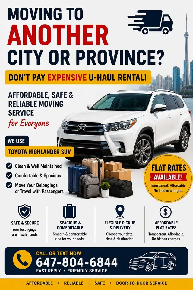 montreal to GTA rideshare available 