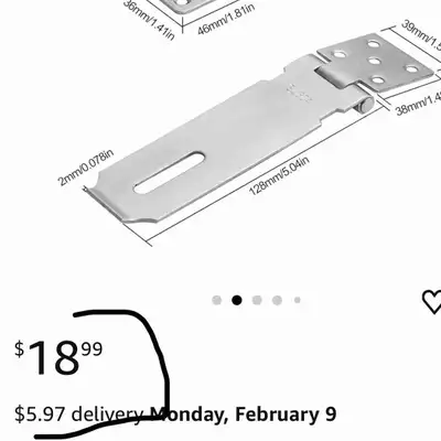 (2 Pack) - Padlock Hasp Door Locks Hasp Latch,5 inch Heavy Duty., View more