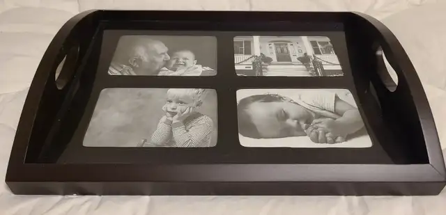 *NEW* KEEPSAFE Solid Wooden Photo Frame Serving Tray535727032972748802