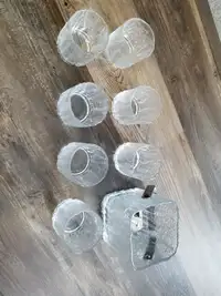 7 Vintage Hoya Crystal Ice Glazed Glasses with Ice Bucket