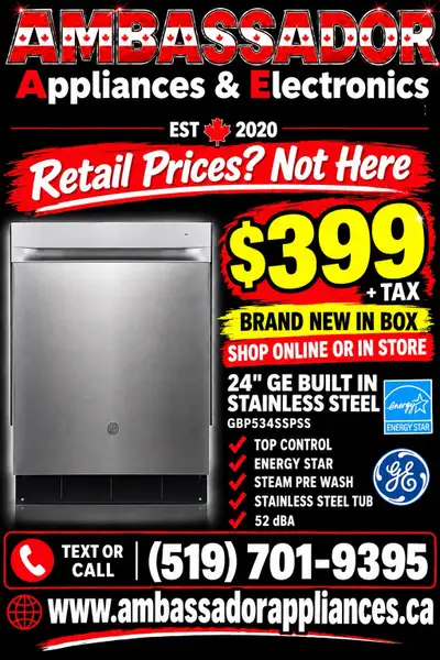 NEW IN BOX 24” GE Built In Dishwasher (Stainless Steel), View more