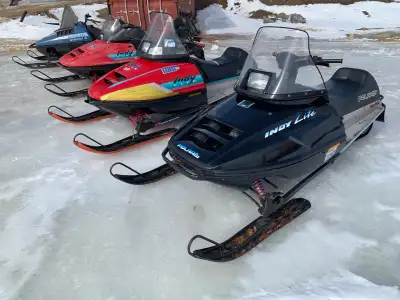 For sale are 3 Polaris Indy Lite 340’s and 1 Indy Sport 400 2 Lites are short tracks (with ownership...