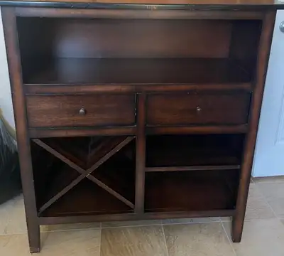 hutch  with drawers and wine bottle storage, View more