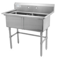 Commercial Stainless Steel Double Compartment Sink